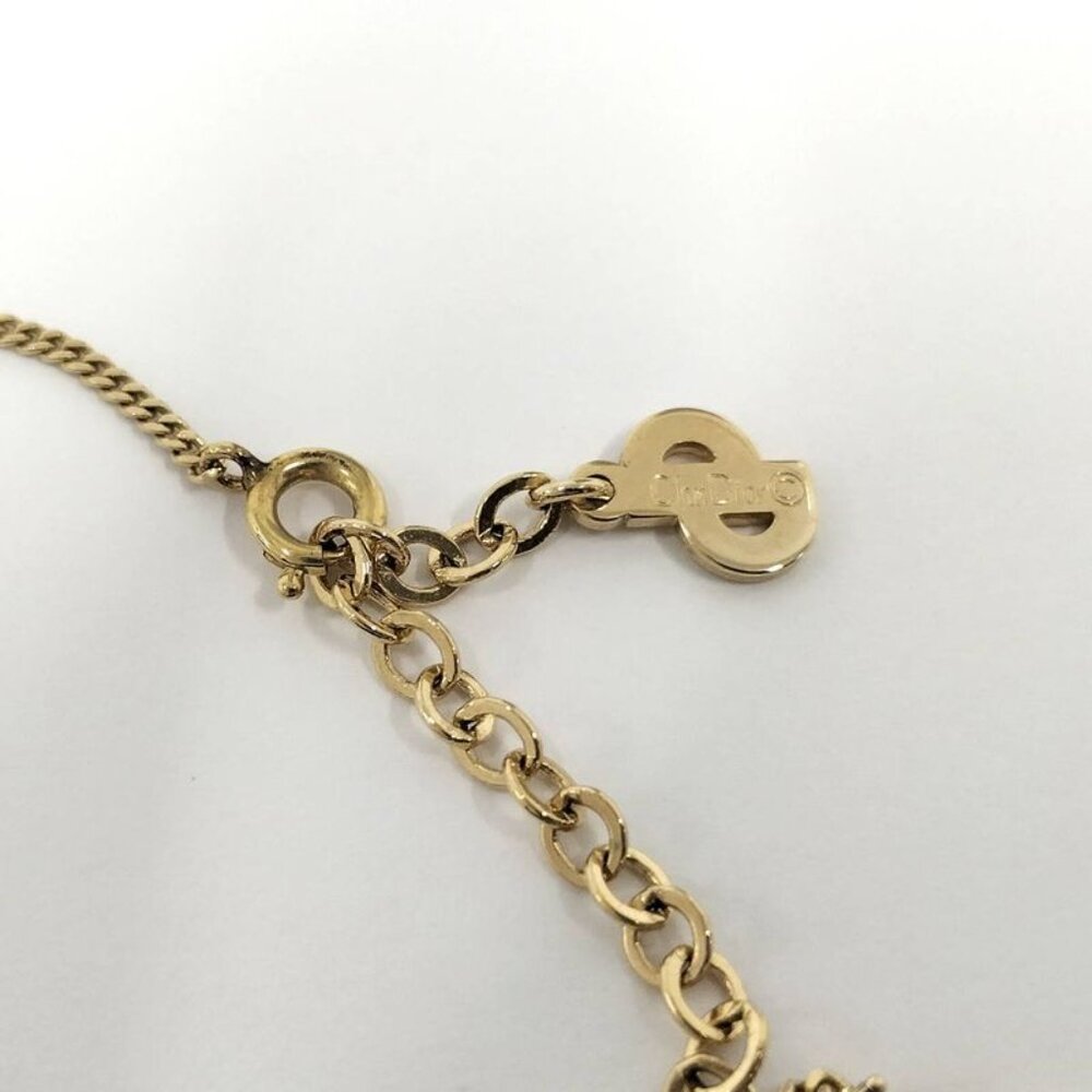 Christian Dior Necklace CD Logo Rhinestone Plated - Picture 5 of 7